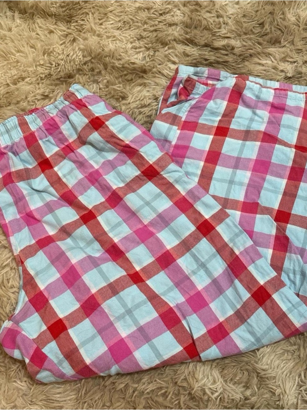 Plaid Cotton Lounge Pants in Pink, Red & Light Blue Pajama Pants Target